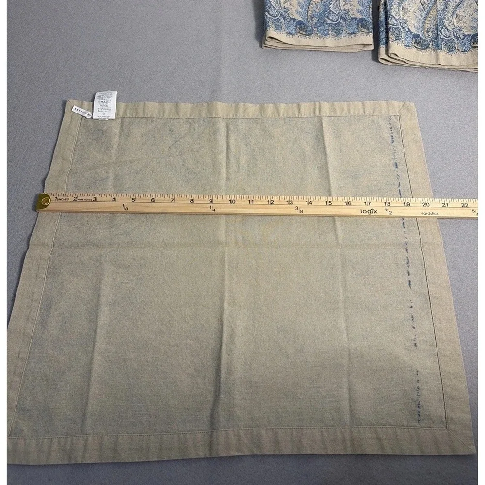 Pottery Barn Paisley Linen Cotton Blend Napkins Set Of 8